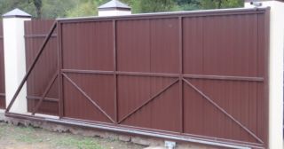 Купить откатные ворота из профнастила Дедовск, цена от 1741 руб.
