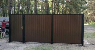 Купить распашные ворота из профнастила Дедовск, цена от 2713 руб.